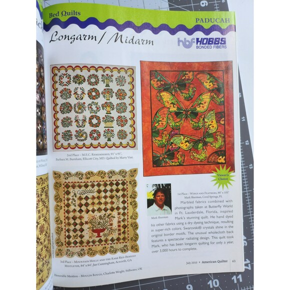 AMERICAN QUILTER MAGAZINE JULY 2010 77 AWARD WINNING QUILTS B47 - Picture 5 of 7